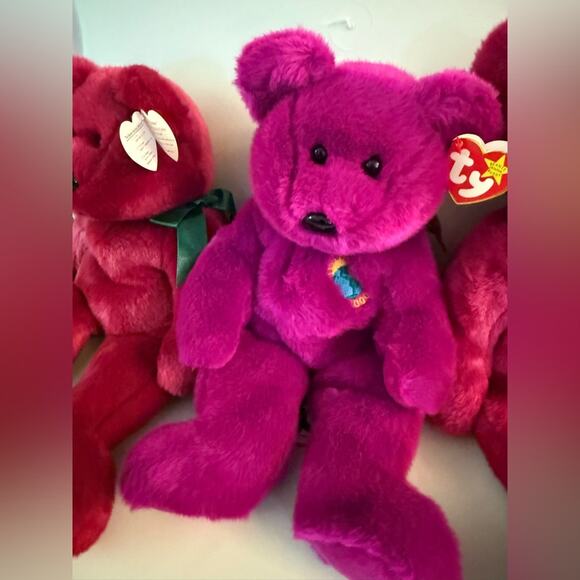 NWT Ty Beanie Babies Bundle of (3) Pink Red Purple Beanie Buddies Large Plush - Picture 4 of 9